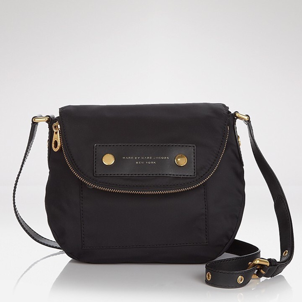 Black nylon crossbody bag